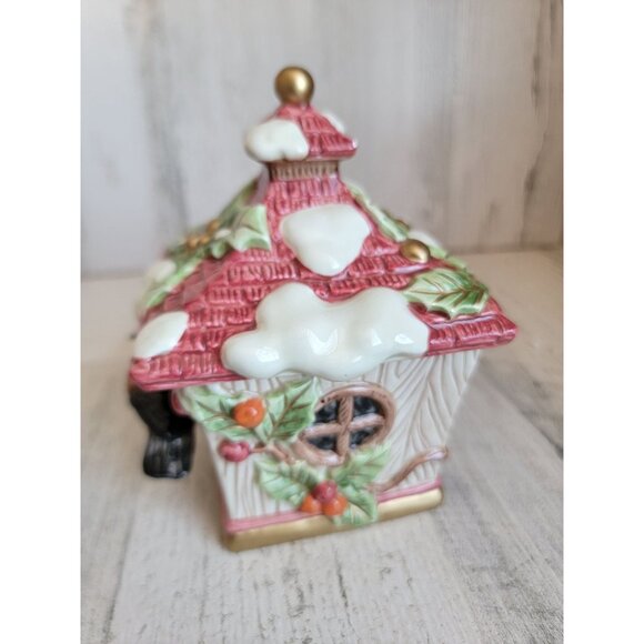 Fitz Floyd birdhouse candle holder xmas snow figure decor - Picture 6 of 8